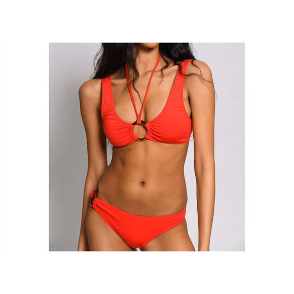 NEW HUTCH solid valenza bikini top in red - Picture 1 of 3
